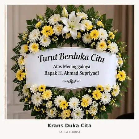 Krans Bunga Duka Kuningan